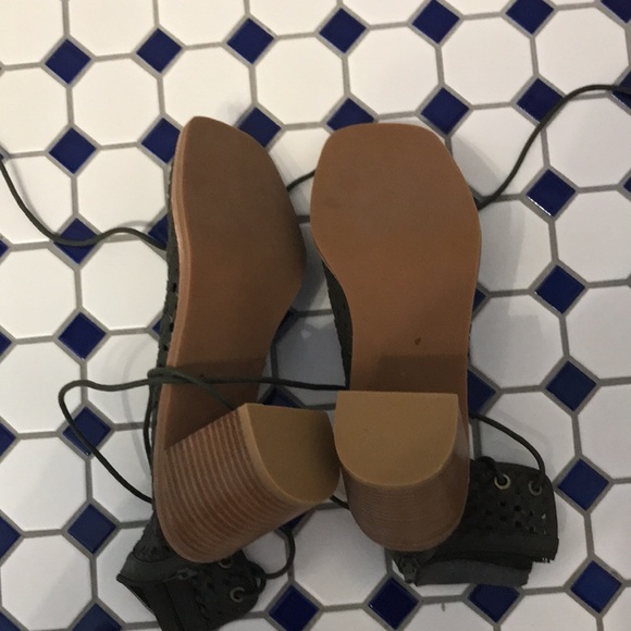 New Free People Lahaina Woven Heels Green 9 - Picture 15 of 16